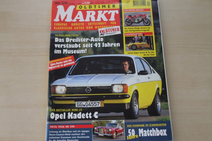 Deckblatt Oldtimer Markt (12/1998)